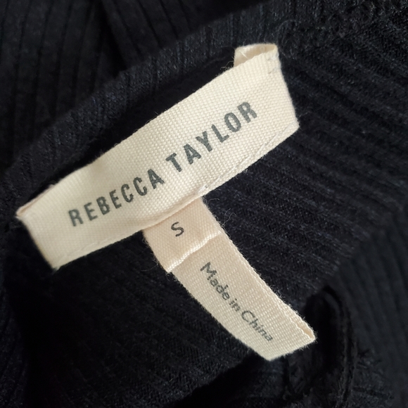 Rebecca Taylor Black One-Shoulder Ribbed Knee Lenght Flounce Dress - Picture 7 of 10